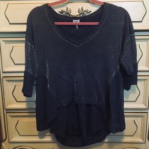 Splendid metallic layered tee